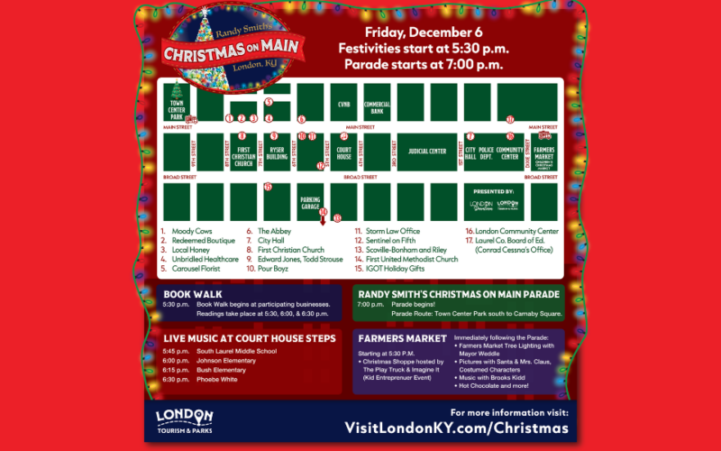 Christmas on Main Book Walk Map